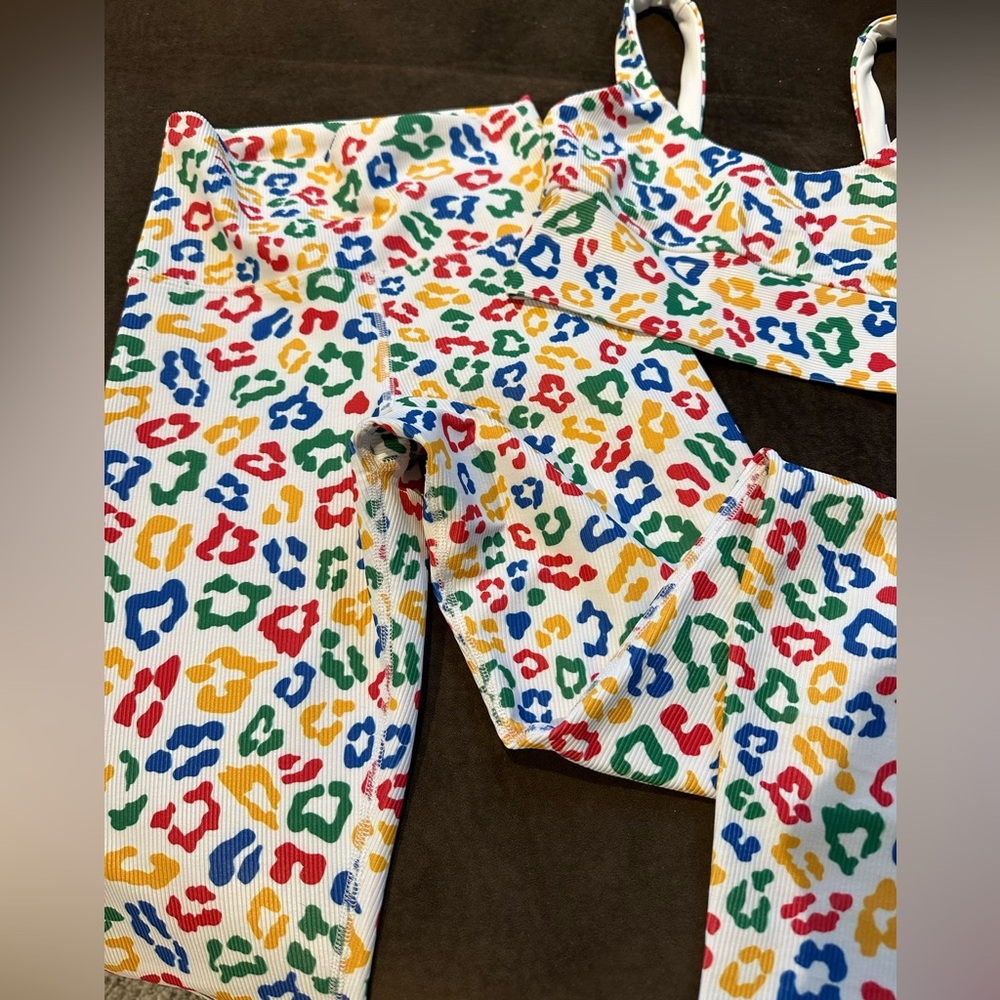 Beach Riot multicolor leopard set XS